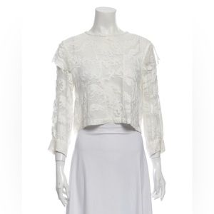 Iro Cream Lace Crop Top